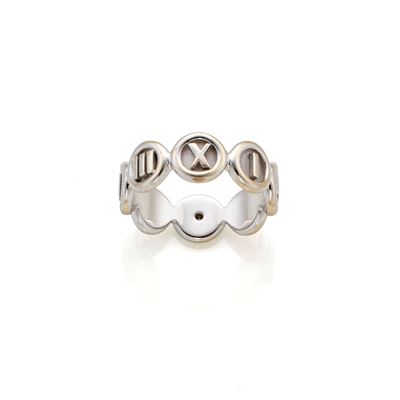 Anello in oro bianco 18 kt con diamante rotondo e firma Tiffany & Co.