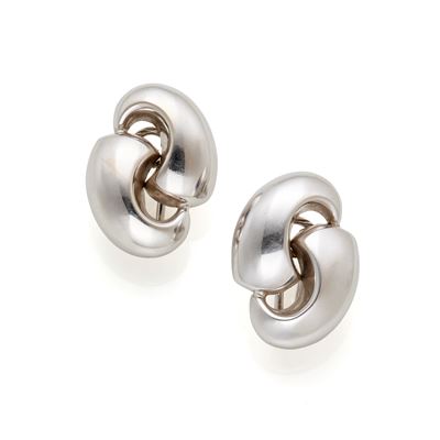 Orecchini, oro bianco 18 kt (circa 2,7 cm)