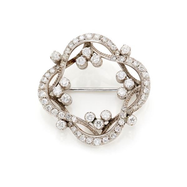 Gold and diamond brooch  - Auction JEWELS AND WATCHES - Faraone Casa d'Aste