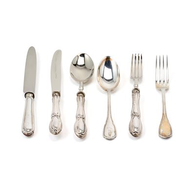 Set di posate per cerimonia in argento e metallo argentato