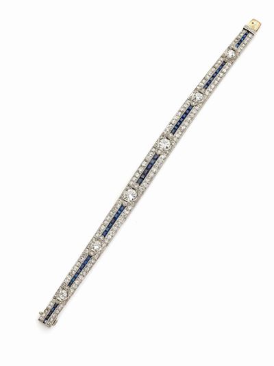 Bracciale con Diamanti e Zaffiri