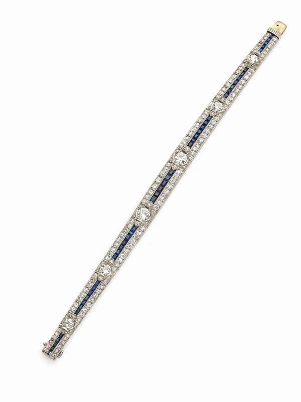 Bracciale con diamanti e zaffiri