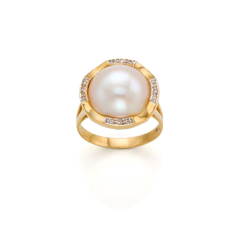 Anello in Oro Perla Mabè