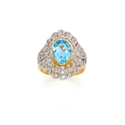 Anello in Oro con Topazio e Gemme Incolori