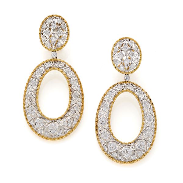 Orecchini Buccellati in oro e diamanti  - Asta Argenti, orologi e gioielli - Faraone Casa d'Aste