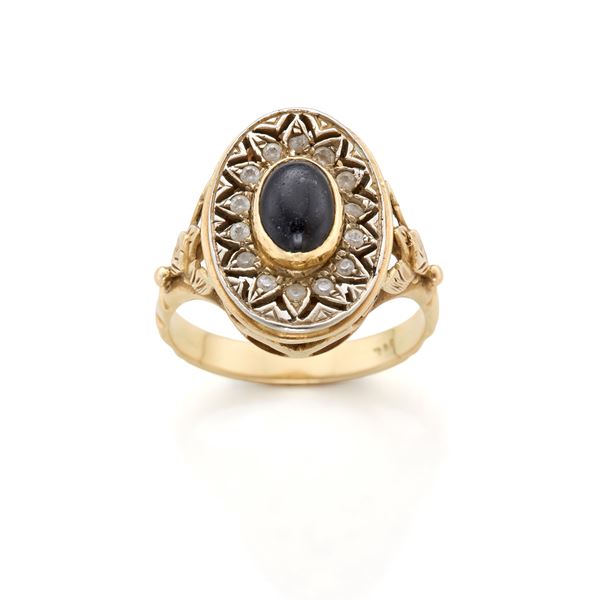 Anello in oro con onice e gemme incolori  - Asta ASTA GIOIELLI E OROLOGI - Faraone Casa d'Aste