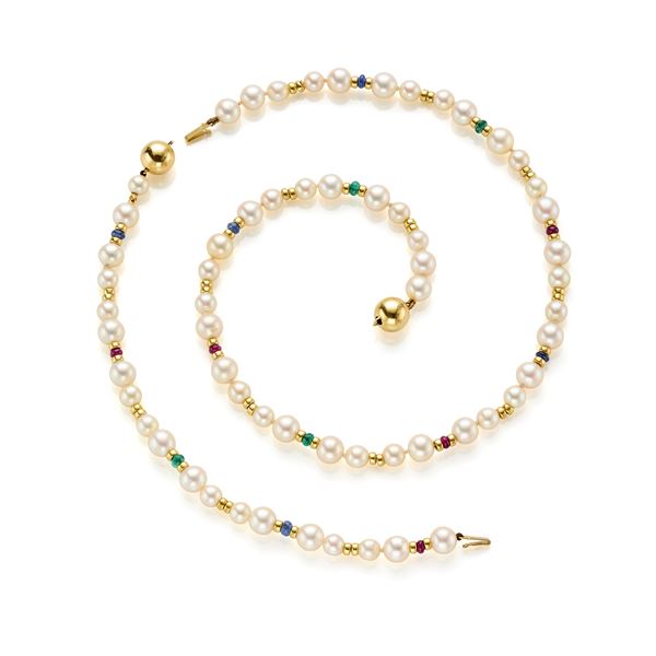 Collier e bracciale con perle  - Asta Argenti, orologi e gioielli - Faraone Casa d'Aste