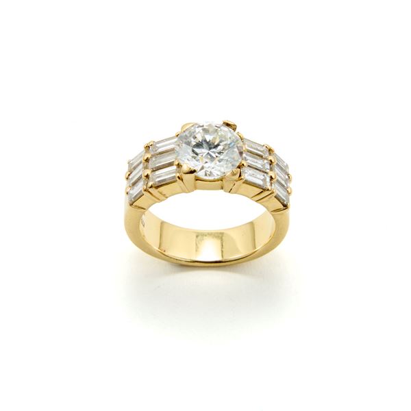 Gold ring with diamonds  - Auction Argenti, orologi e gioielli - Faraone Casa d'Aste