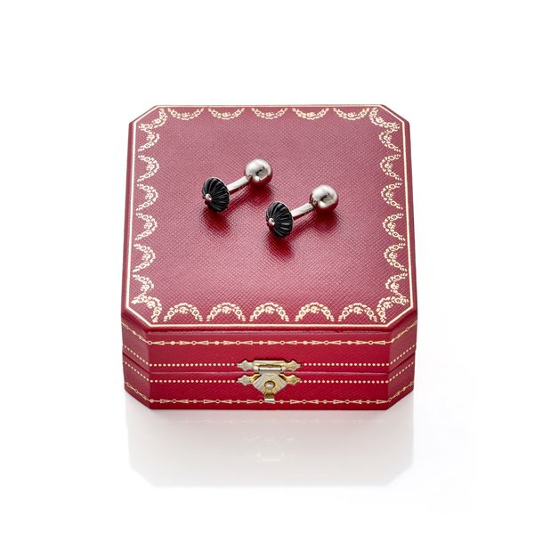 Cartier : Silver Cartier cufflinks  - Auction Argenti, orologi e gioielli - Faraone Casa d'Aste