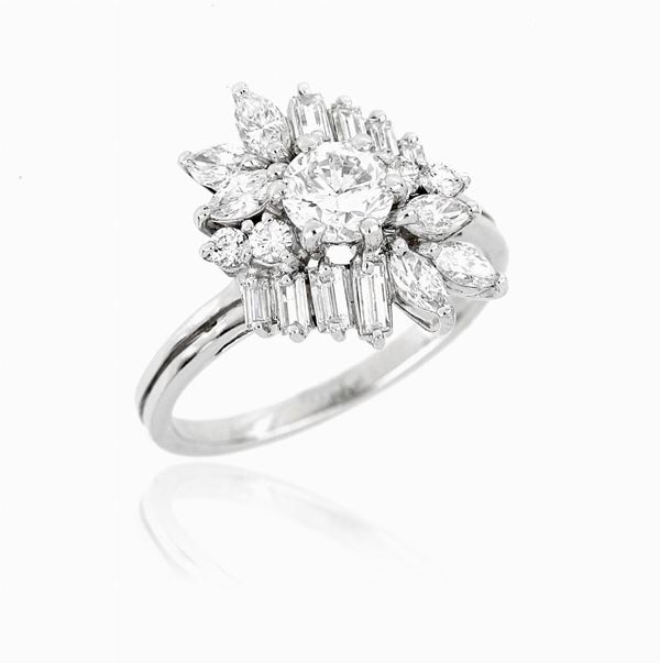 Anello oro bianco e diamanti