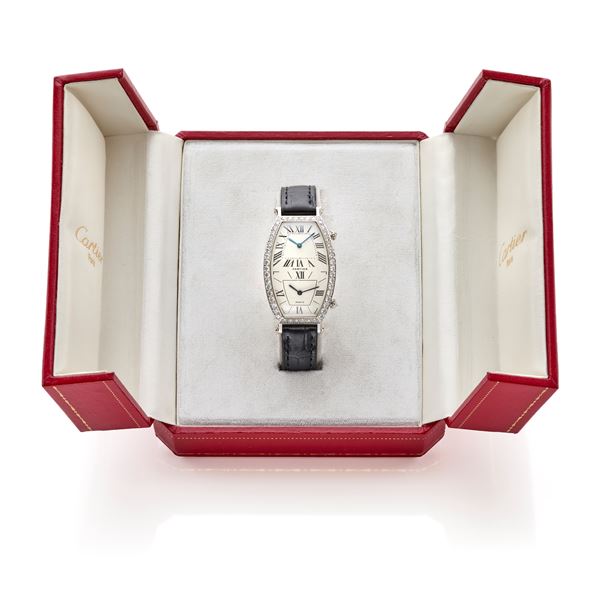 Cartier : Cartier Tonneau Dual Time  - Asta Argenti, orologi e gioielli - Faraone Casa d'Aste
