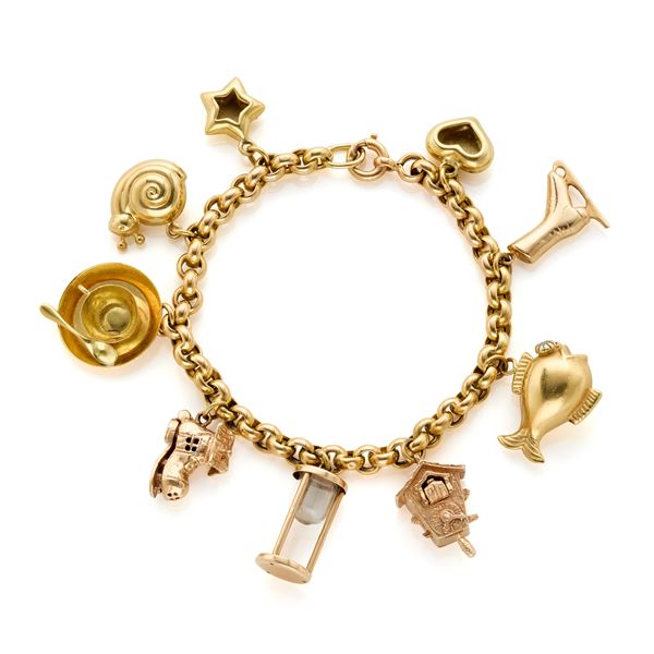 Bracciale con charms  - Asta Argenti, orologi e gioielli - Faraone Casa d'Aste