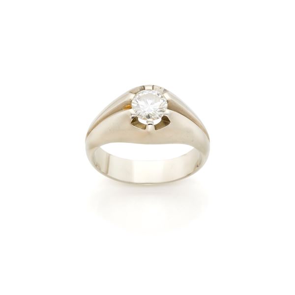 Gold ring with diamond  - Auction Argenti, orologi e gioielli - Faraone Casa d'Aste