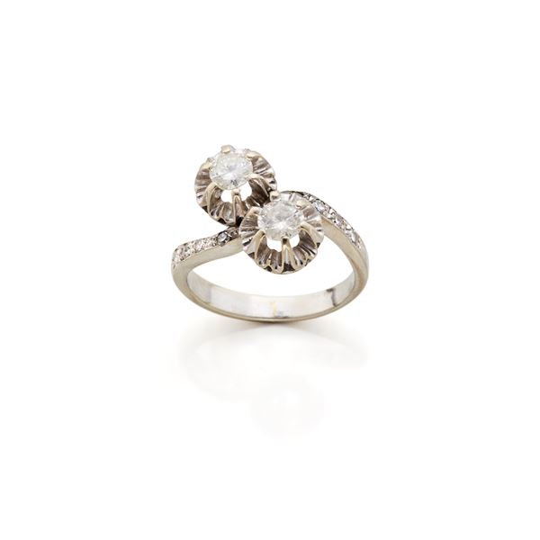 Gold ring with diamonds  - Auction Argenti, orologi e gioielli - Faraone Casa d'Aste