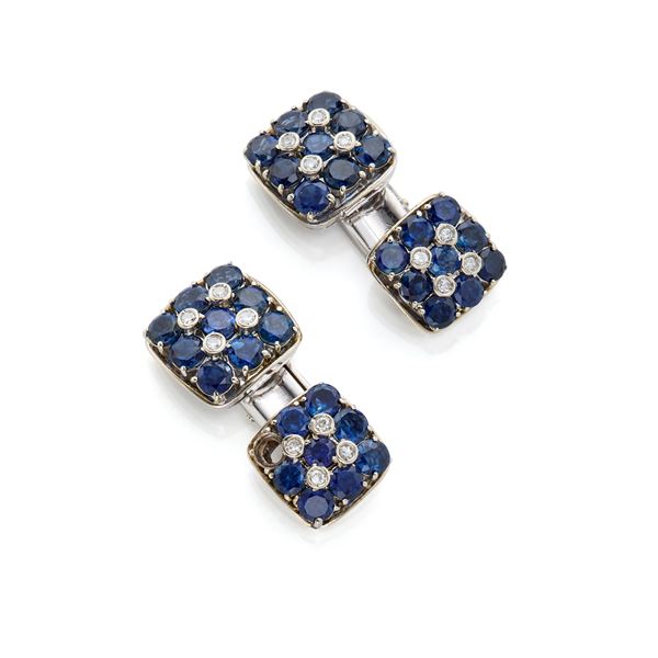 Gold cufflinks with diamonds  - Auction Argenti, orologi e gioielli - Faraone Casa d'Aste