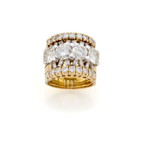 Gold ring with diamonds  - Auction Argenti, orologi e gioielli - Faraone Casa d'Aste