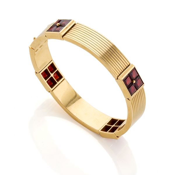 Weingrill gold bracelet with garnets  - Auction Argenti, orologi e gioielli - Faraone Casa d'Aste
