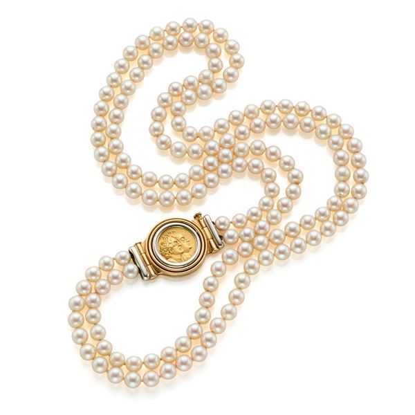 Bulgari : Collana Bulgari con perle   - Asta Argenti, orologi e gioielli - Faraone Casa d'Aste