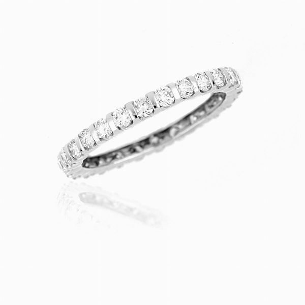 Fedina in oro bianco e diamanti  - Auction ASTA A TEMPO / ASTA N. 9 - Faraone Casa d'Aste
