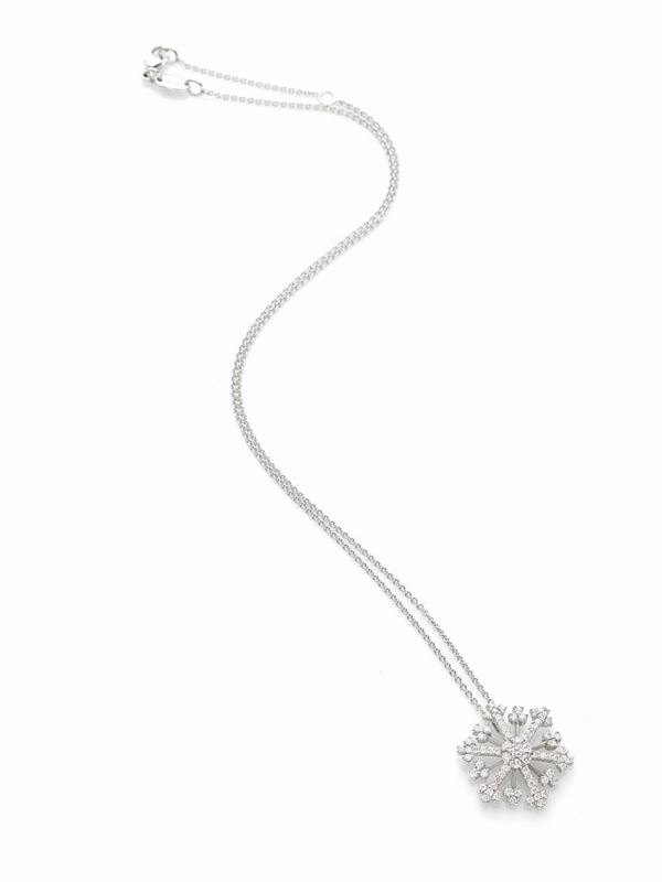Collana fiocco di neve firmata Crivelli in oro con diamanti
