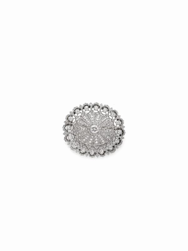 Spilla in oro bianco e diamanti