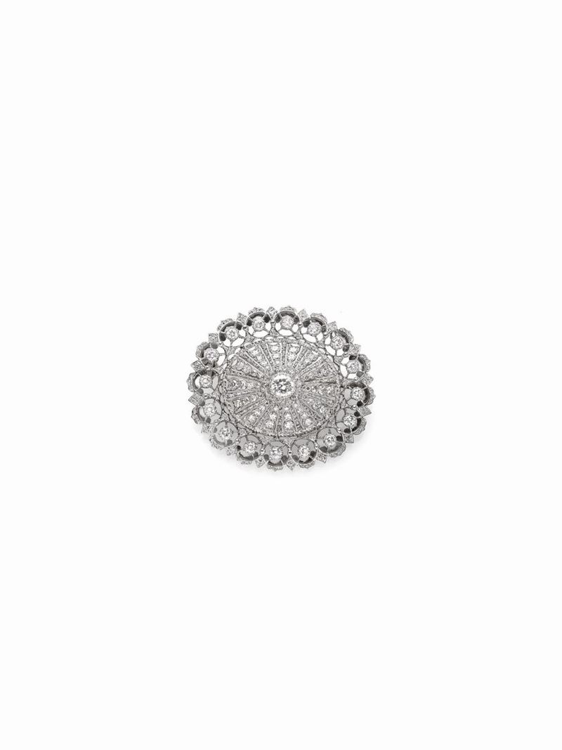 Spilla in Oro Bianco e Diamanti