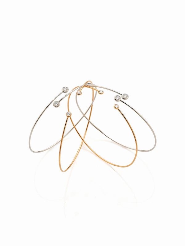 Lotto composto da n. 4 bracciali oro e diamanti 