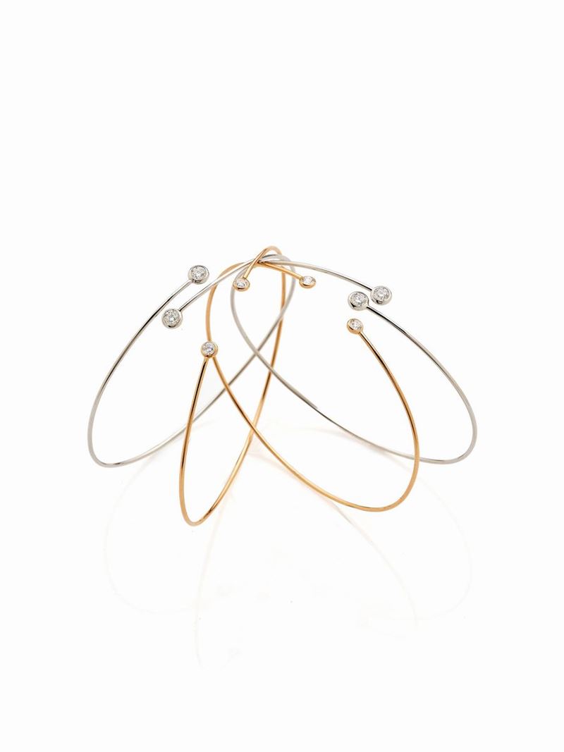 Lotto Composto da N. 4 Bracciali Oro e Diamanti