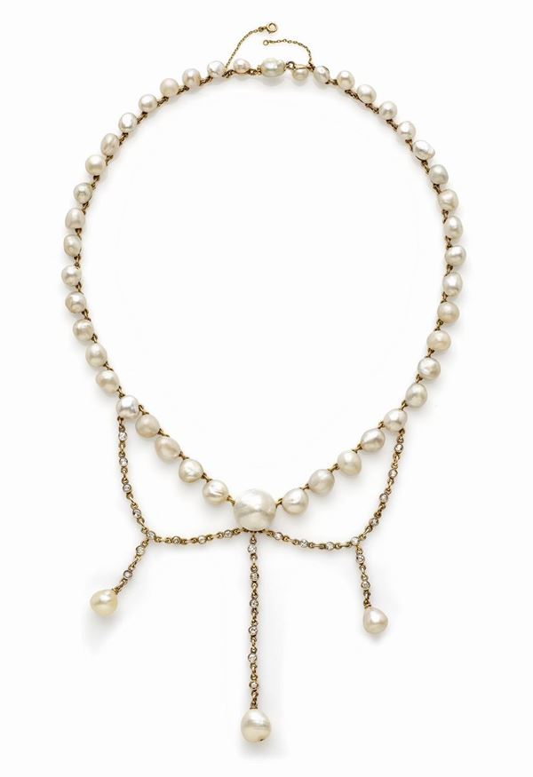 Collana perle naturali  - Asta Gioielli e Orologi del XX Secolo - Faraone Casa d'Aste